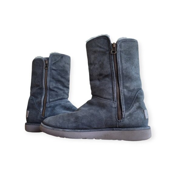 UGG Abree Short II Women’s Charcoal Sheepskin Winter Boots — Size 7 (EUC) - Picture 5 of 14